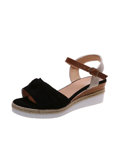Women's Sandals With Bow Rope Bottom Lightweight Casual