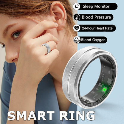 Smart Ring Heart Rate Monitoring Blood Oxygen Multi-sport Modes Waterproof