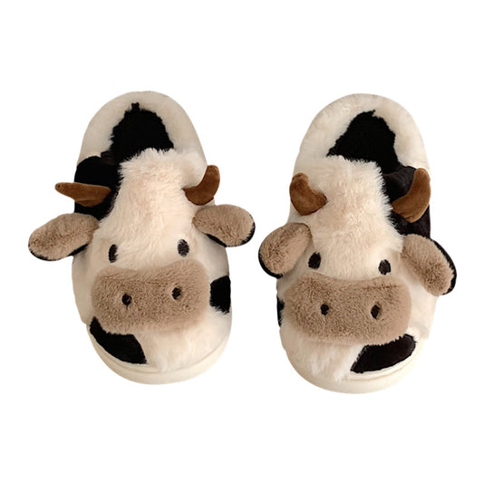 Cute Cow Animal Slipper, Soft Fluffy Warm Slippers