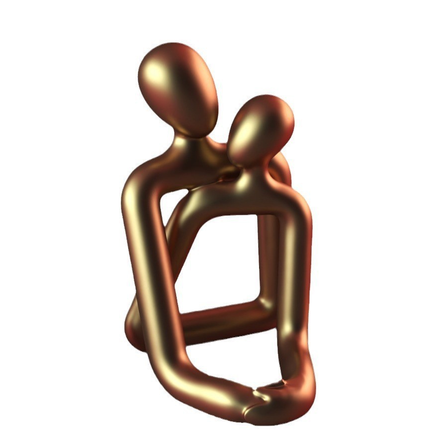 Heart touching loving couple statue modern and timeless decorative