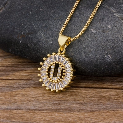 26 Letters Charm Gold Name Necklace Pendant