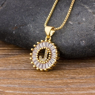 26 Letters Charm Gold Name Necklace Pendant
