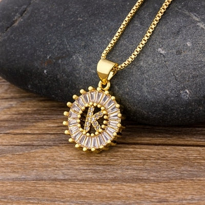 26 Letters Charm Gold Name Necklace Pendant