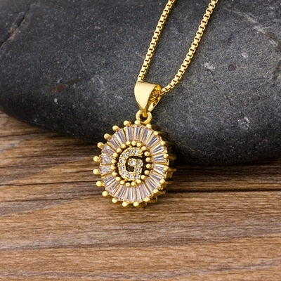 26 Letters Charm Gold Name Necklace Pendant