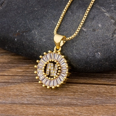 26 Letters Charm Gold Name Necklace Pendant