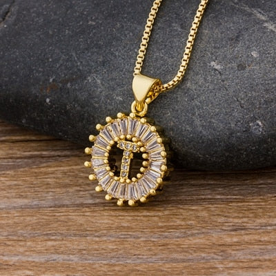26 Letters Charm Gold Name Necklace Pendant