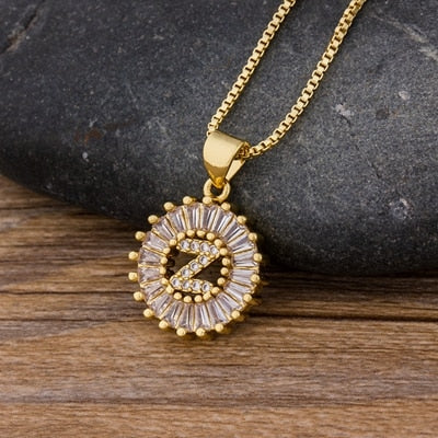 26 Letters Charm Gold Name Necklace Pendant