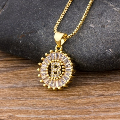 26 Letters Charm Gold Name Necklace Pendant