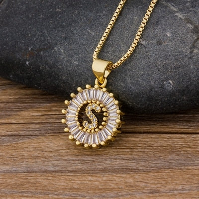 26 Letters Charm Gold Name Necklace Pendant