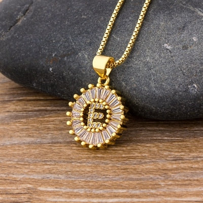 26 Letters Charm Gold Name Necklace Pendant