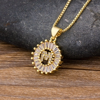 26 Letters Charm Gold Name Necklace Pendant