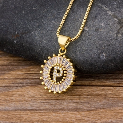 26 Letters Charm Gold Name Necklace Pendant