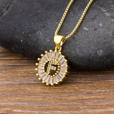 26 Letters Charm Gold Name Necklace Pendant