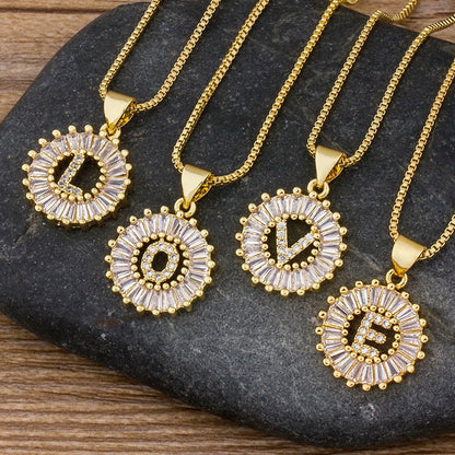26 Letters Charm Gold Name Necklace Pendant