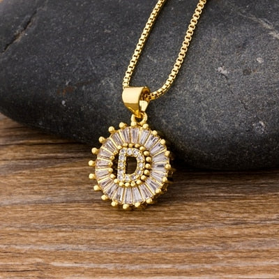 26 Letters Charm Gold Name Necklace Pendant
