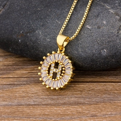 26 Letters Charm Gold Name Necklace Pendant