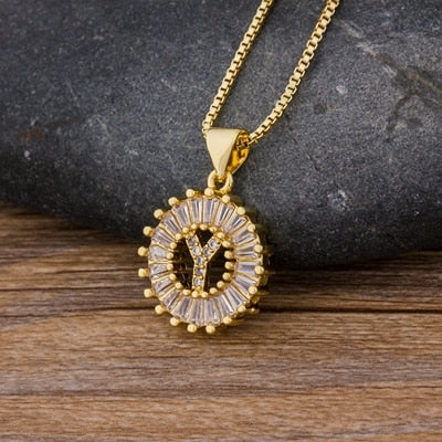 26 Letters Charm Gold Name Necklace Pendant