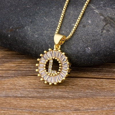 26 Letters Charm Gold Name Necklace Pendant